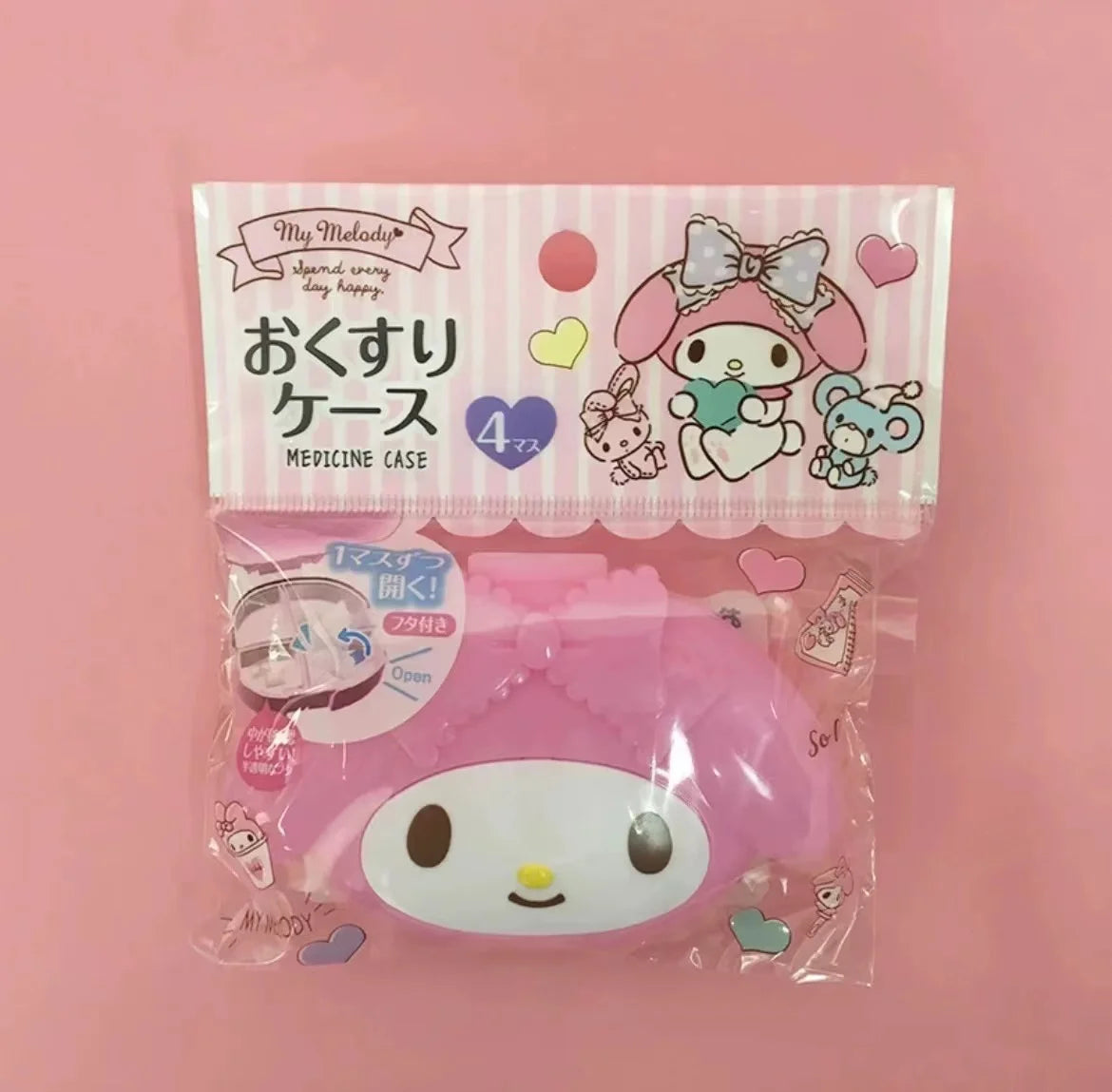 Sanrios Mini Organizer Case Anime Hellokittys Travel Pill Organizer Cute Mymelody Portable Medicine Vitamin Holder Containers