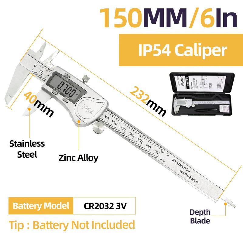 Metal Caliper Digital Caliper Stainless Steel Digital Pachymeter Digital Micrometer Vernier Calipers Metal Gauge Measuring Tools