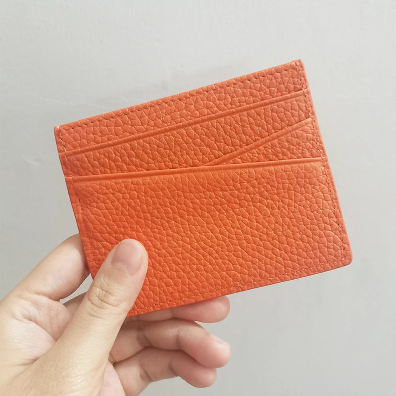 Genuine Leather Card Holder Woman Custom Name Designer Wallet Slim Luxury Card Wallet Man Engrave Initials Business Coin Purse