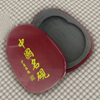 Calligraphy Inkstone with Cover Compact Portable Ink Grinding Stone Smooth Flat Base Comfortable Grip for Teachers Artists