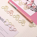Special-shaped Paper Clip Golden Creative Cute Cartoon Paper Clips Metal Shape Gold Color Bookmark Stationery Office Paperpins