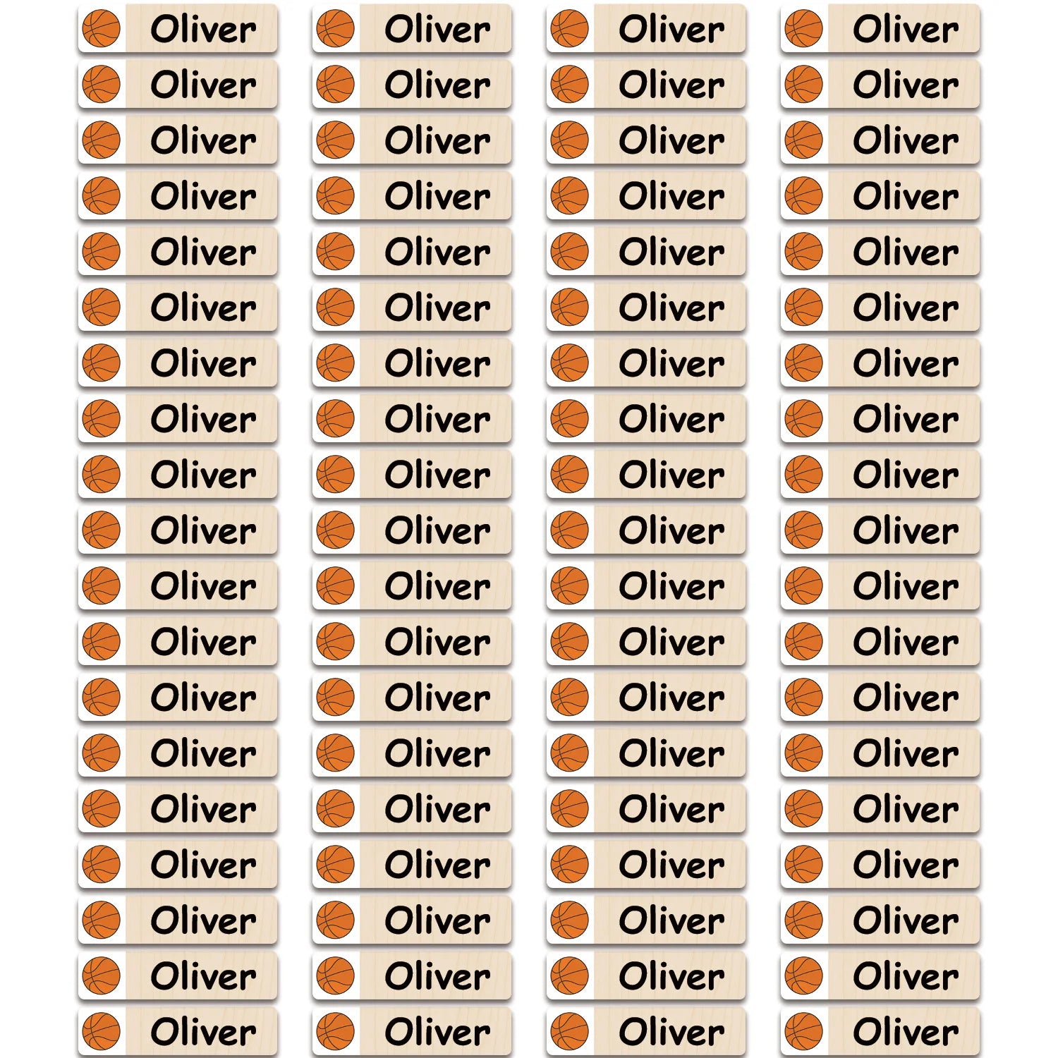 80/160/240pcs Personalized Name Stickers Custom Waterproof Labels Stick on Tag Kids Teacher Parents School Daycare - Basketball