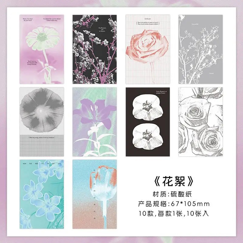 10pcs/lot Memo Pads Material Paper  slow start to the season Collection Journal Scrapbooking paper  Background Decoration Paper