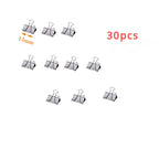 5-30Pcs Binder Clips File Metal Paper Clips Silvery Paper Clip Clamp 15/19/32/40/50mm Stationery Clip Office School Supplies
