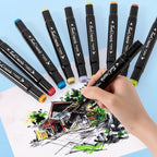 12-168 Colors Markers Set Double Headed Marker Pen Student Animation for Bookmark Manga Drawing Painting School Art Supplies