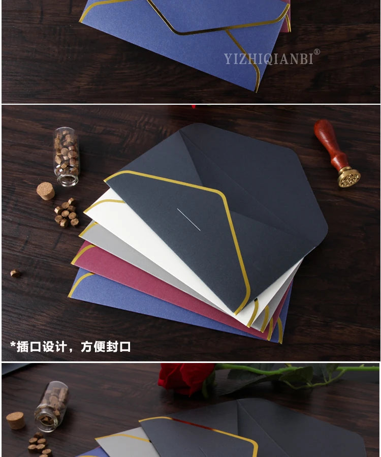 10pcs/batch envelope letter paper minimalist gilded envelope retro European style business envelope