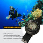 Digital Scuba Diving Compass 50m Waterproof Navigator, Professional Luminous LED Wrist Watch with Balanced Design for Snorkeling