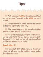 Custom Transparent Self-adhesive Baby Name Sticker Customised Kindergarten Tag in Hebrew Personalized Waterproof Stickers Label