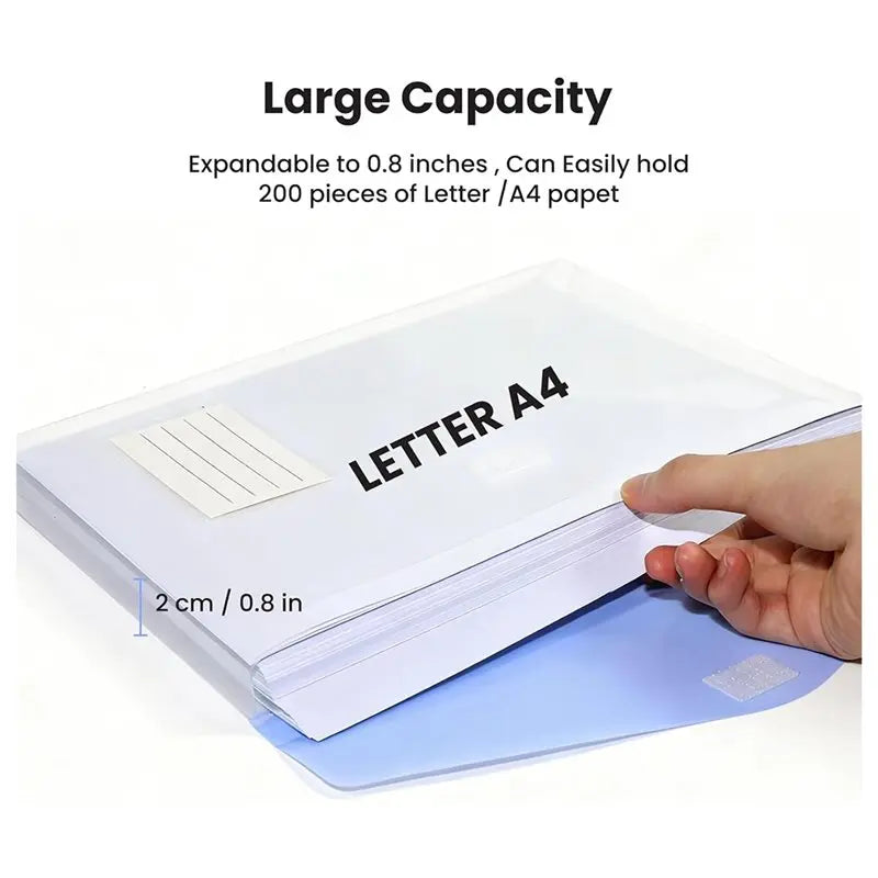For 2/3/4 Ring Binder Compatible 11-Hole Binder Pockets, Fits Letter/A4 Size Plastic Expanding File Folders, 200-Sheet Capacity