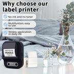 Portable Label Printer Mini Thermal Printe Self-adhesive Inkless 12-58mm Label For School/ Home/ Office/Supermarkets/ Warehouses