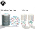 Ocean Animals Theme Disposable Tableware Plates Napkins Cup Paper Straws Whale Turtle Balloon Under The Sea Birthday Party Decor