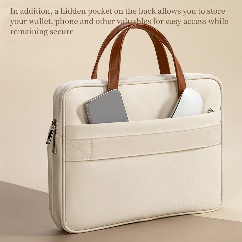 Laptop Bag Women Slim Briefcase Notebook Carring Case for MacBook Air 13 Pro 14 M4 Huawei Matebook Lenovo Acer Xiaomi 15.6 inch