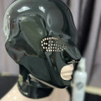 Latex Hooded Mask rubber  Restraints  fetish Gloves seamless  rubberman  Catsuit Fetish latex gloves rubber bodysuit
