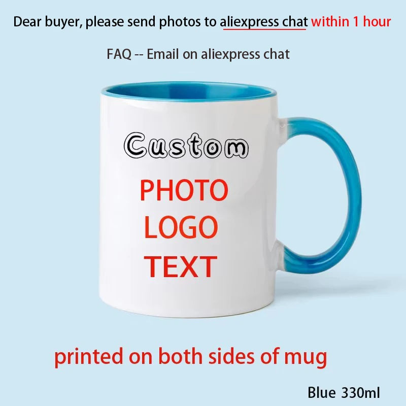 Personalised Your Photo Mug, Custom NAME IMAGE Cup, Customize Coffee Mugs, Tea Cups, Mothers' Day, Fathers' Day Wedding Gift
