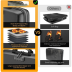 Fireproof File Organizer with Lock, Hard-Shell Case Fireproof Document Box with 13 Accordion File Folder, for Important