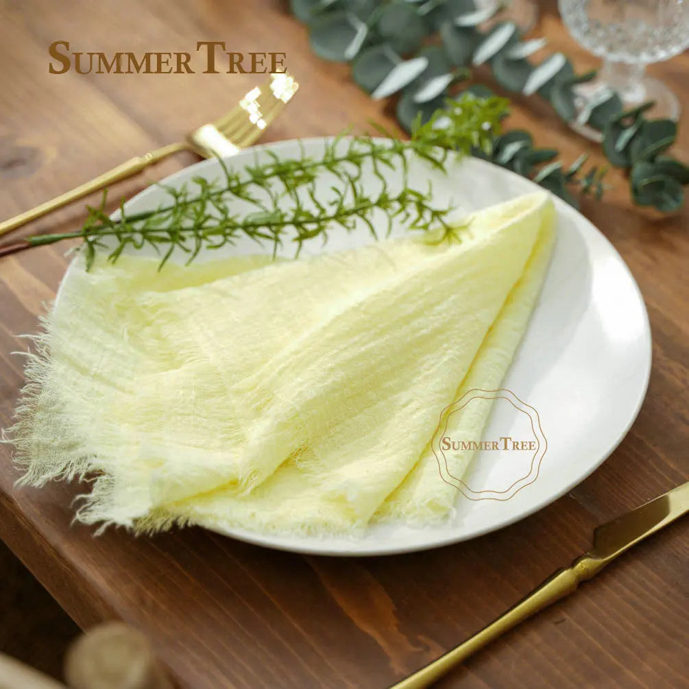 Napkin Cotton Gauze 42x42cm Retro Cheesecloth Rustic Table Decoration Muslin Tea Towel Cloth Napkins Wedding Supplies