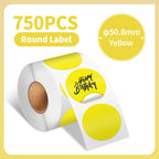 Phomemo Thermal Label Paper Round Sticker Waterproof White Pure Color Paper Shipping Label for PM241/PM246S/D520 Label Printer