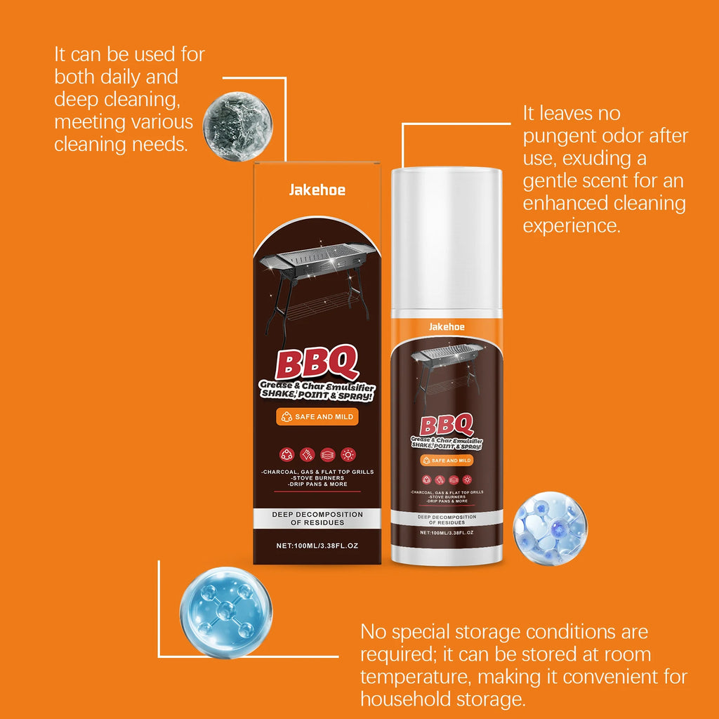BBQ Grill Cleaner Spray Grease & Char Remover Spray for Grill Oven Pan Heavy Duty Degreaser for Outdoor & Kitchen Cleaning