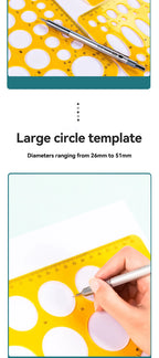 1/4Pcs Circle Template Measurement Geometry Ruler Circular Oval Drawing Template Drafting Ruler Office School Scale Drawing Tool