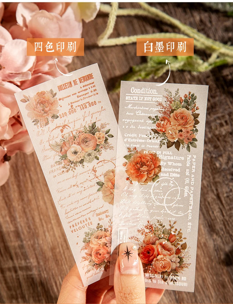 JIAMEI 30pcspack Floral Litmus Paper Materials Paper Decor Junk Journal DIY Scrapbooking Translucent Craft Aesthetics Paper