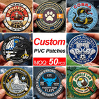 Custom Logo 3D PVC Silicone Patch Heat Transfer Rubber Label Clothing Tags Personalized Embroidery Patch DIY Garment Bag Hat