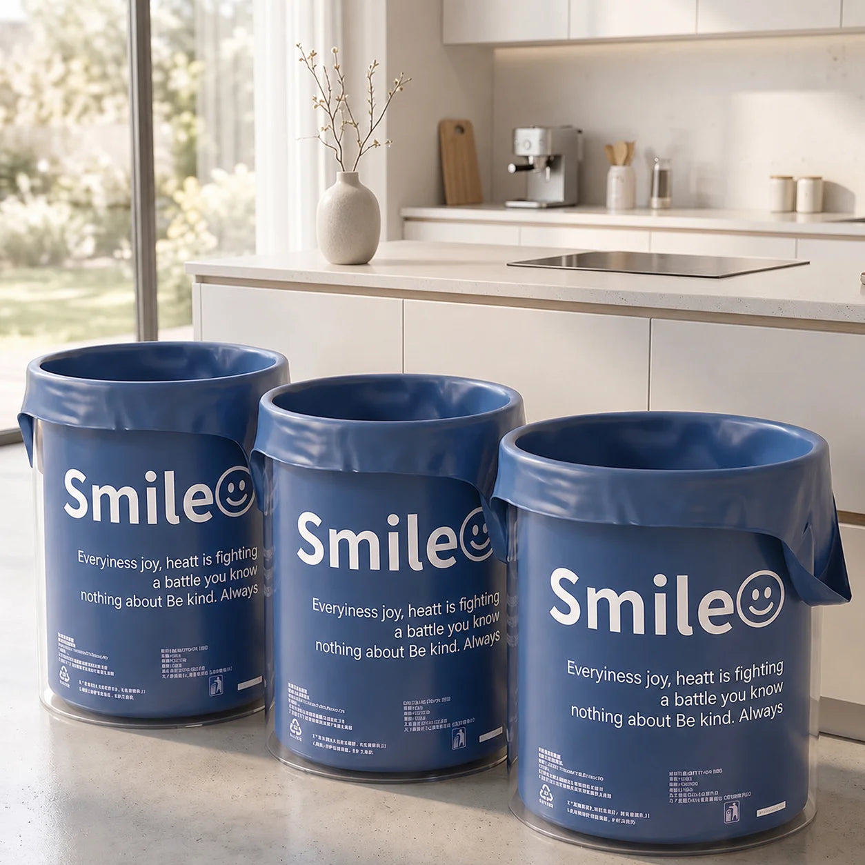 Disposable Trash Garbage Bags 20L Capacity Household Rubbish Bin Liners 50pcs Thickened Leakproof Waste Bags for Kitchen Home