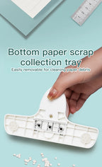 KW-TRIO Multi-Colored Loose-Leaf Hole Punch with 4mm Small Aperture Multi-Hole Punch with Ruler Design Portable Hole Punching
