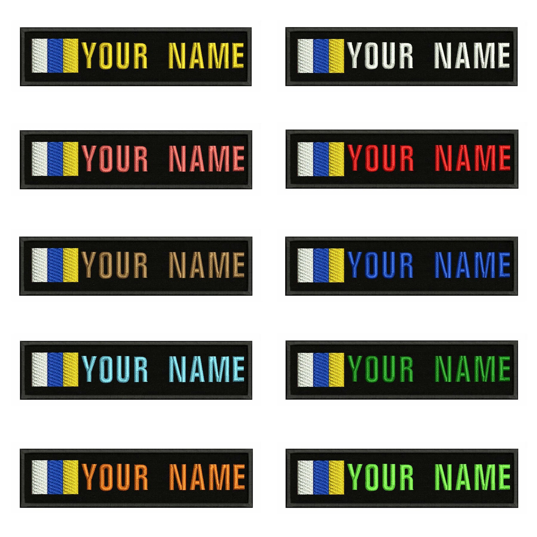 Canary Islands Flag 10X2.5cm Embroidery Custom Name Text Patch Stripes Badge Iron On Or  Patches