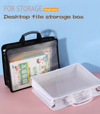 Transparent A4 Handbag Six Colors Large Capacity Waterproof Documents Students Business Portable Bag