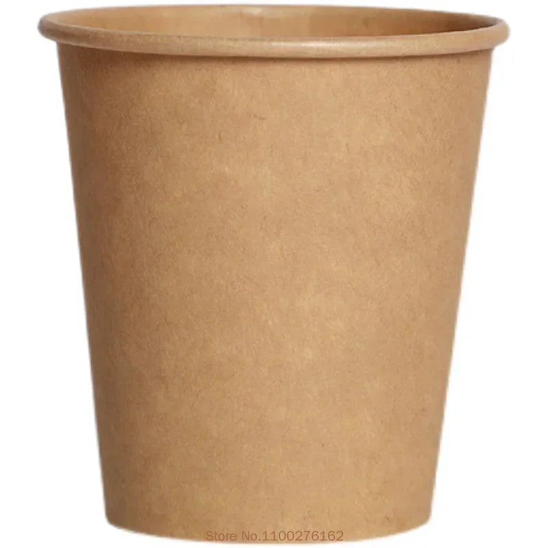 100pc/pack 6oz/180ml Kraft Paper Cup Disposable Paper Cup Coffee Tea Cup Party Wedding Supplies