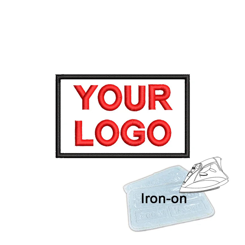 1PC 8x5cm Custom Name Tags Embroidered Patch Personalized Stripes Badge Number  Text Badge Iron On Backing Hook & Loop Backing