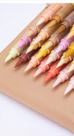 GuangNa 12-72 Colors Soft Brush Acrylic Marker Pen Set,Skin Tone, Macaron color,DIY Hand Drawn,Paint Art Markers pens,GN.8201F/M