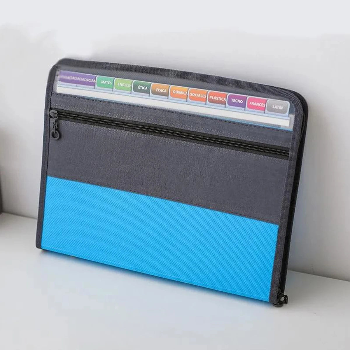 Accordion File Organizer with Safe Zipper, 13 Pocket Expanding File Folder with Front Pencil Pouch, School Office Supplies
