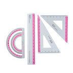 4-Piece Aluminum Ruler Set - Multi-Size Measuring Tools for School, Office & DIY Projects