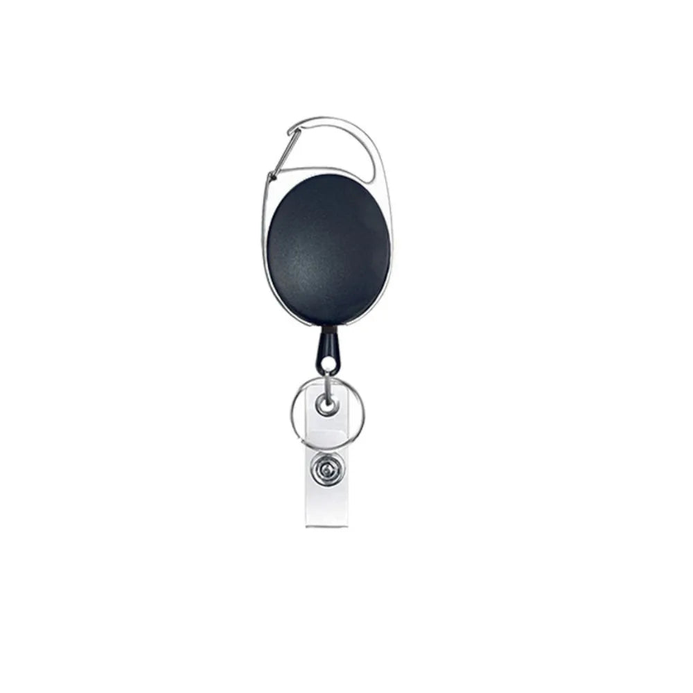 Retractable Badge Reel Heavy Duty Black Badge Reel for Nurse Hospital Office Supplies ID Lanyard Name Tag Card Badge Holder Gift