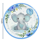Cartoon Baby Elephant Disposable Tableware Set Paper Plate Cup Napkin Kids Boys Birthday Party Decoration Baby Shower Supplies