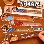Cartoon Strip Puppy Magnetic Bookmark Ruler Student Cute High-value Bendable Ruler Special-shaped Magnetic Ruler