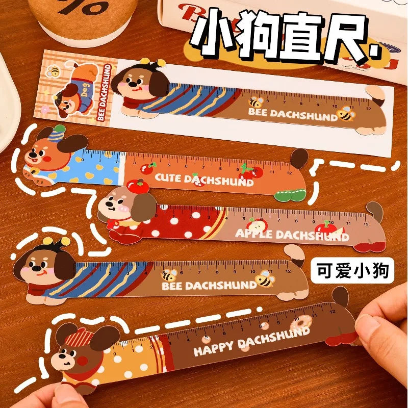 Cartoon Strip Puppy Magnetic Bookmark Ruler Student Cute High-value Bendable Ruler Special-shaped Magnetic Ruler