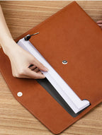 Faux Leather Document Bag, Business Information Bag, A4 Folder, School and Office Supplies, Storage Bag