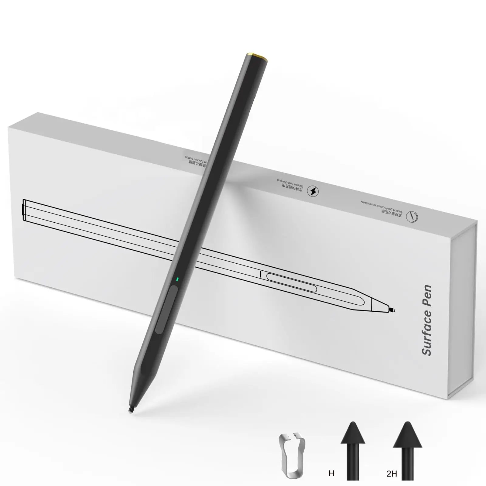 Stylus Pen for Microsoft Surface 4096 Pressure Sensitivity Eraser Side Button Compatible with Surface Pro 11/10/9/8/7/7+/6/5