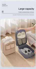 Travel Shoe Bag Storage Bag Washed Diagonal Breathable Mesh Multiple Pairs of Shoes Portable Shoe Box for Business Trips
