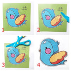 48/96pcs Paper-Cut Set Colored Paper Paper Cuttings Props Cartoon Pattern Paper Cutting Scissor Skills Activity Cutting Book TMZ