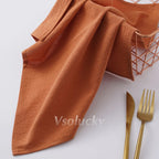 Cloth Napkin 40x40cm Washed Cotton Plain Washed Cotton Soft Rustic Table Napkin for Wedding Christmas Party Daily Family Meals