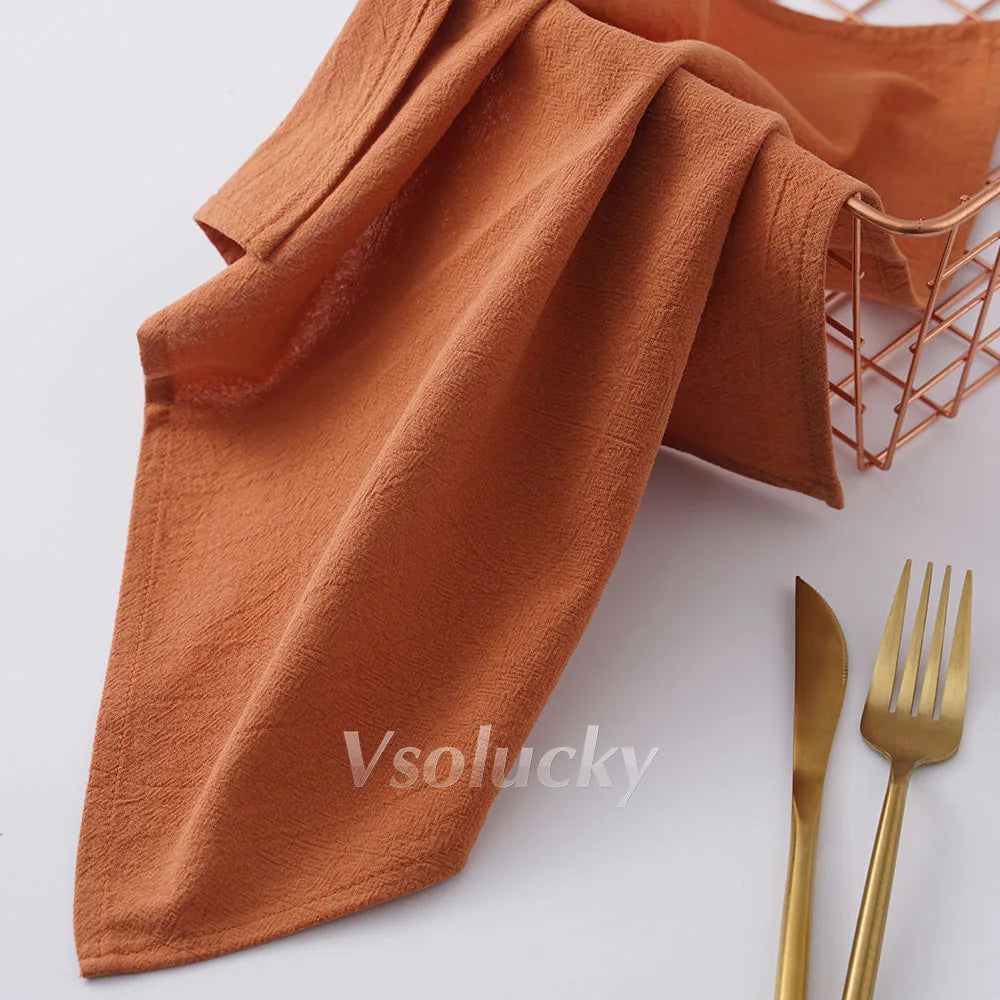 Cloth Napkin 40x40cm Washed Cotton Plain Washed Cotton Soft Rustic Table Napkin for Wedding Christmas Party Daily Family Meals