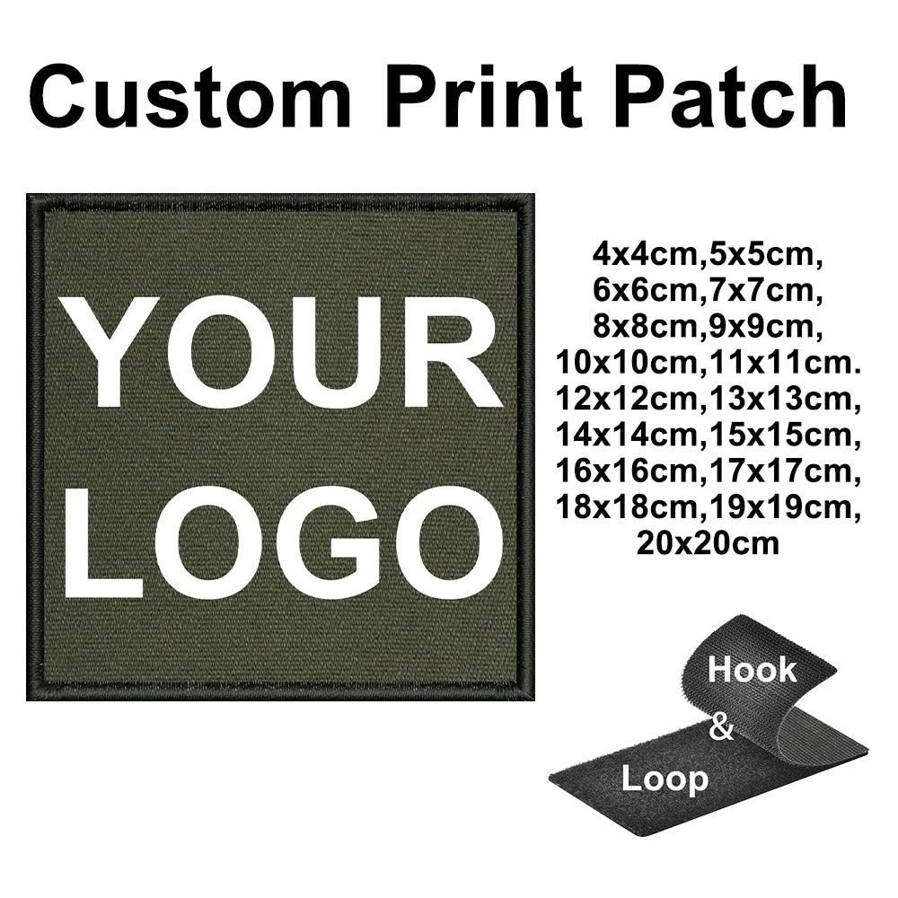 Army Green Background Patch Logo Custom Personalized Name Patches Stripes Badge Tags Chevrons Armband Hook Loop For Clothes