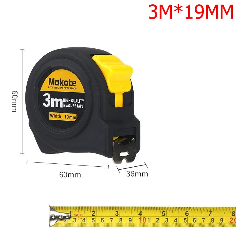 Precise Clear Steel Tape Measure Retractable 3M/5M/7.5M/10M Thickened Rubberized Woodworking Wear-resistant Tool Tape Ruler
