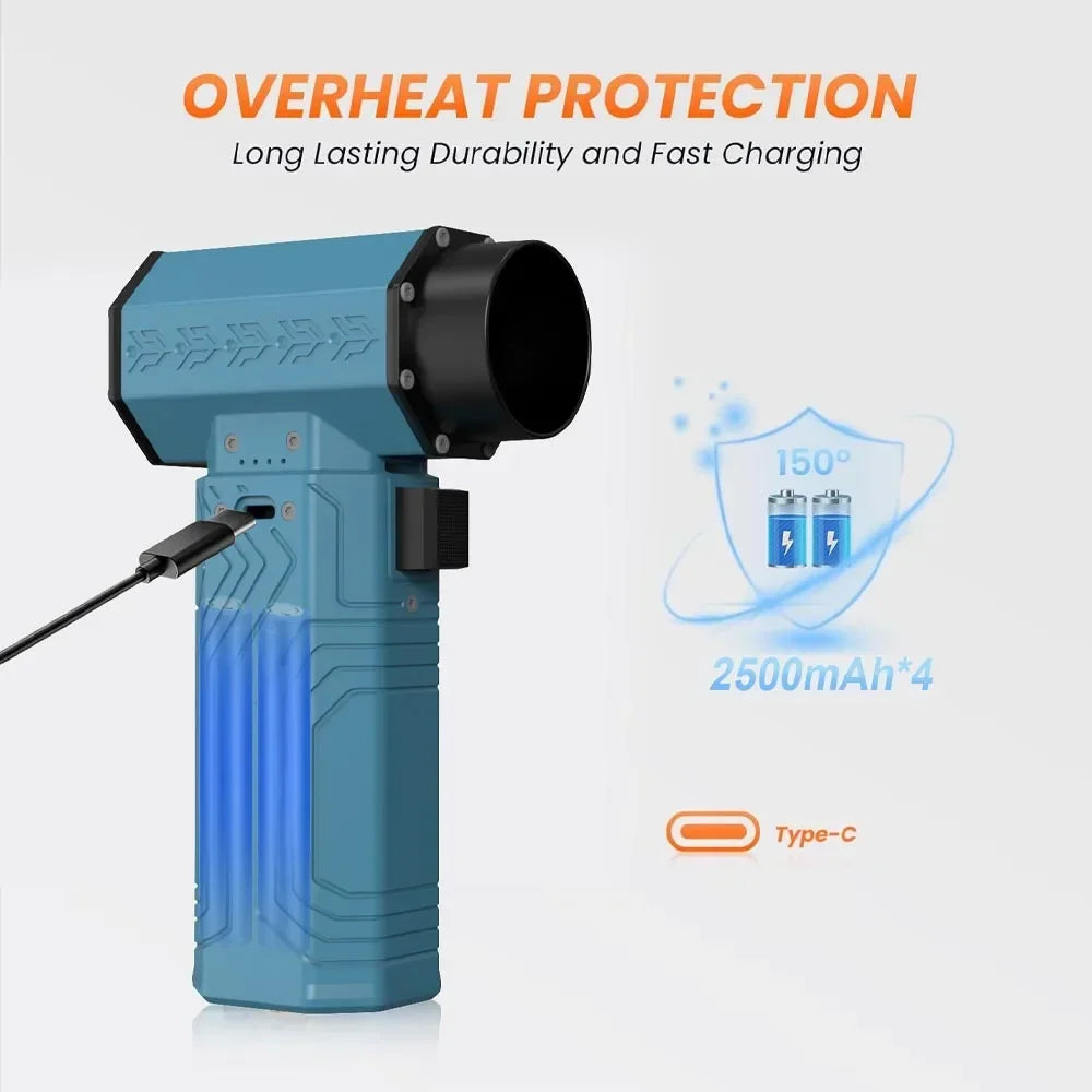 880000RPM Air Blower Powerful  Mini Turbo  Fan ,10000mAh 600g Thrust 70m/s Wind Brushless Duster leaf Removal Dryer keyboard