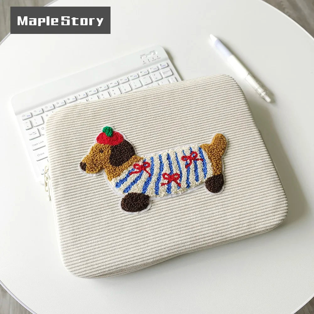 Cute Dogs Laptop Sleeve Bag 13-14 15-16 Inch Dachshund Pet Protective Computer Cases Laptop Cover 9.7-11 in Tablet Travel Cover
