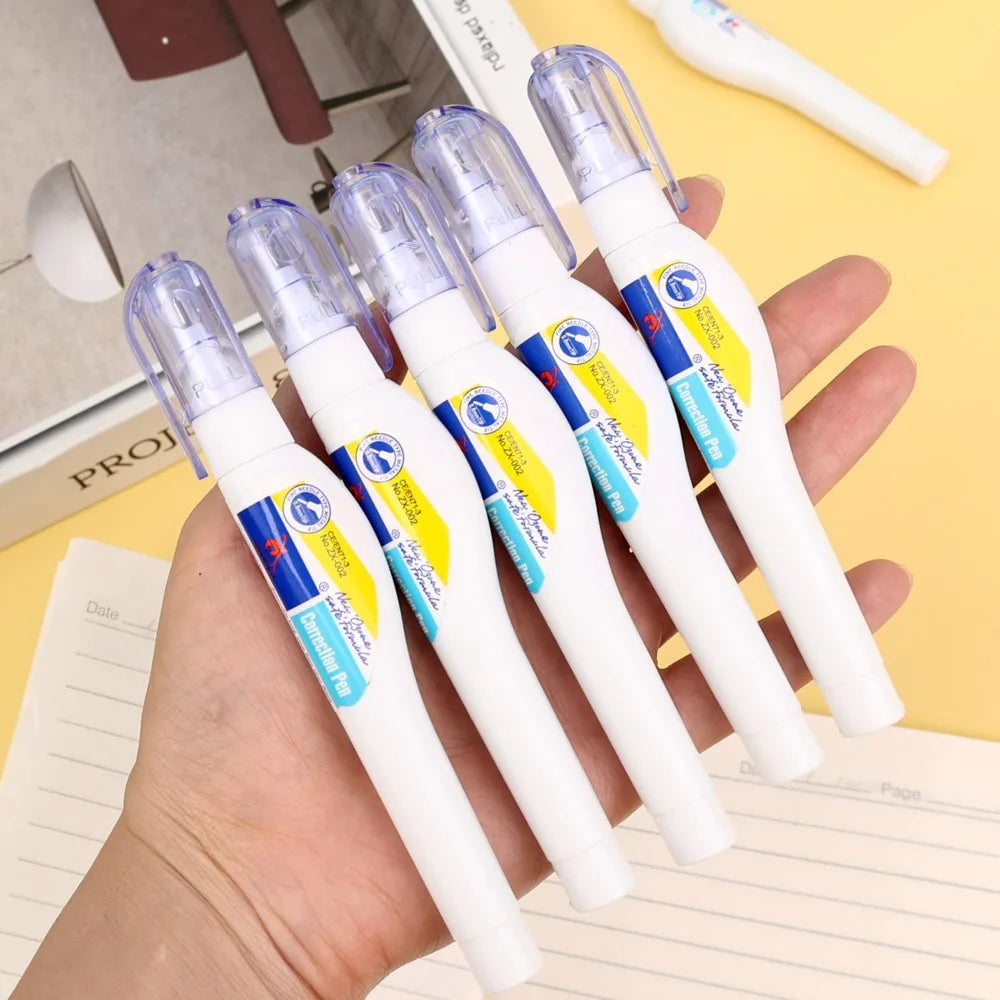 1-5Pc School Metal Headed Error Correction Fluid Pen for Student Stationery High Quality Quick Drying Error Correction Fluid Pen