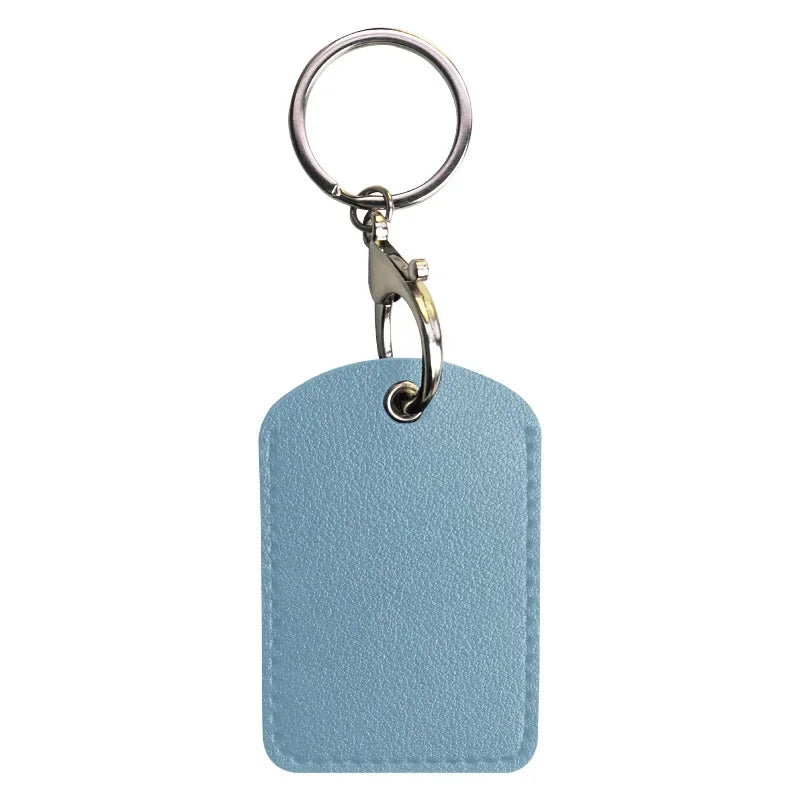 1PCS PU Leather Mini Card Holder Keychain Key Ring Door Lock Access Tags ID Card Case Keychain Access Card Bag Key Tag Ring